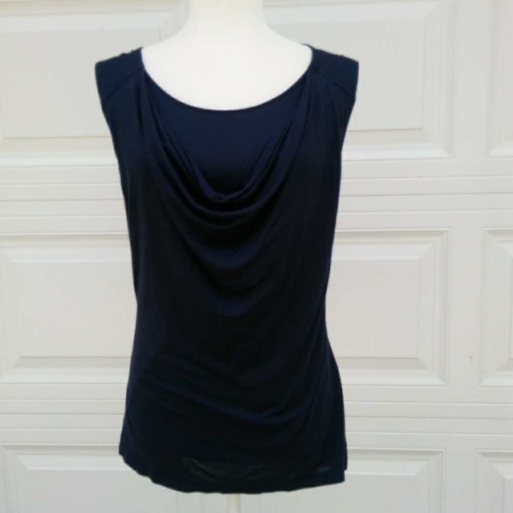 Banana Republic navy blue cowl neck tank Large